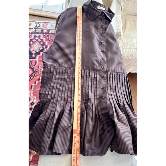 KRISTA LARSON  Silk Button Shirt w/ Pin Tucks & Interior Waist Tie -'AS IS' -O/S - Picture 10 of 15